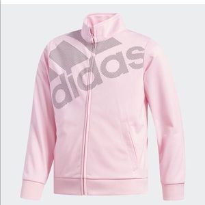 NWT Adidas Girls Pink Track Jacket M 10/12 Pink